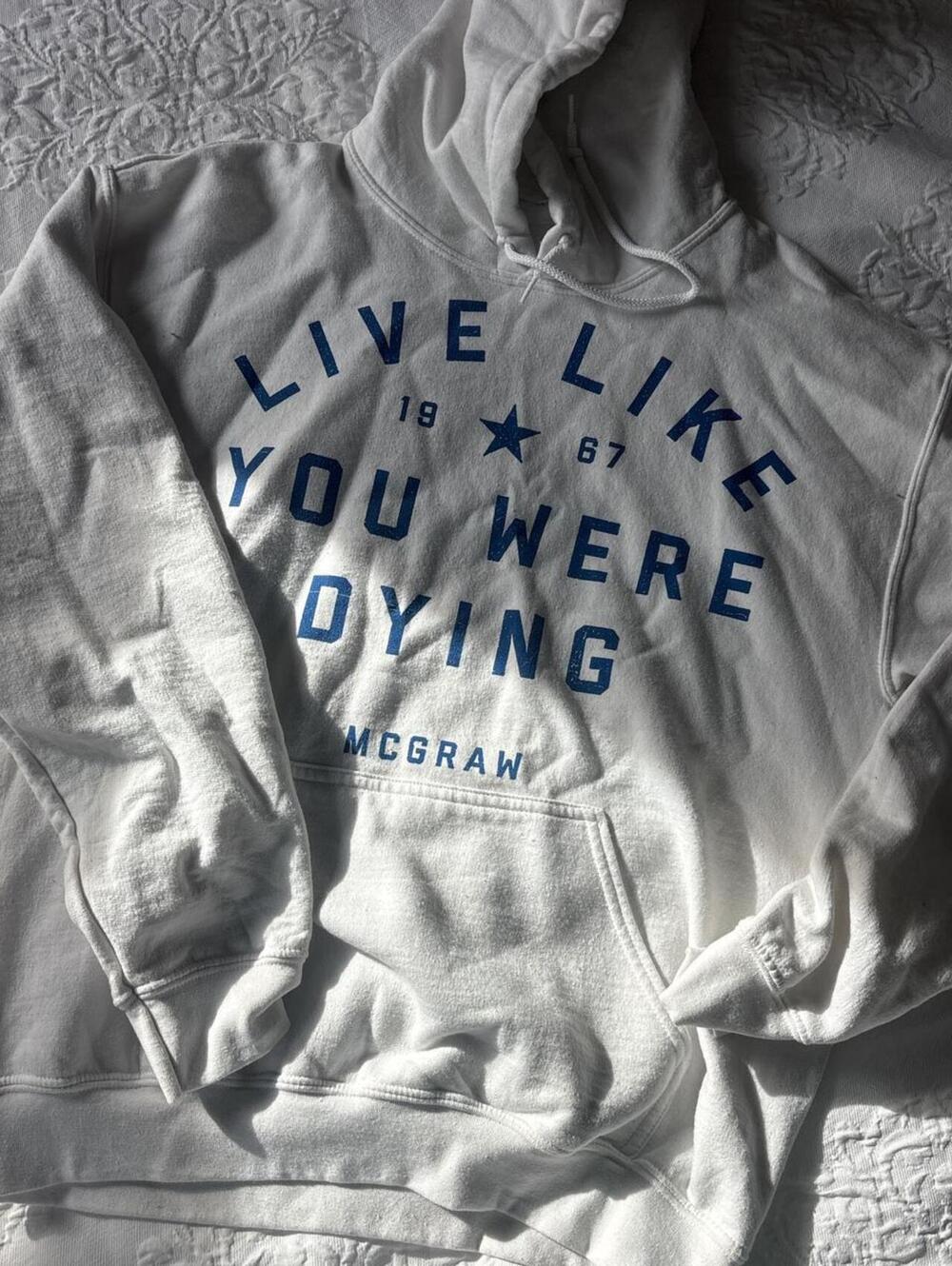 Men's White and Multi Hoody